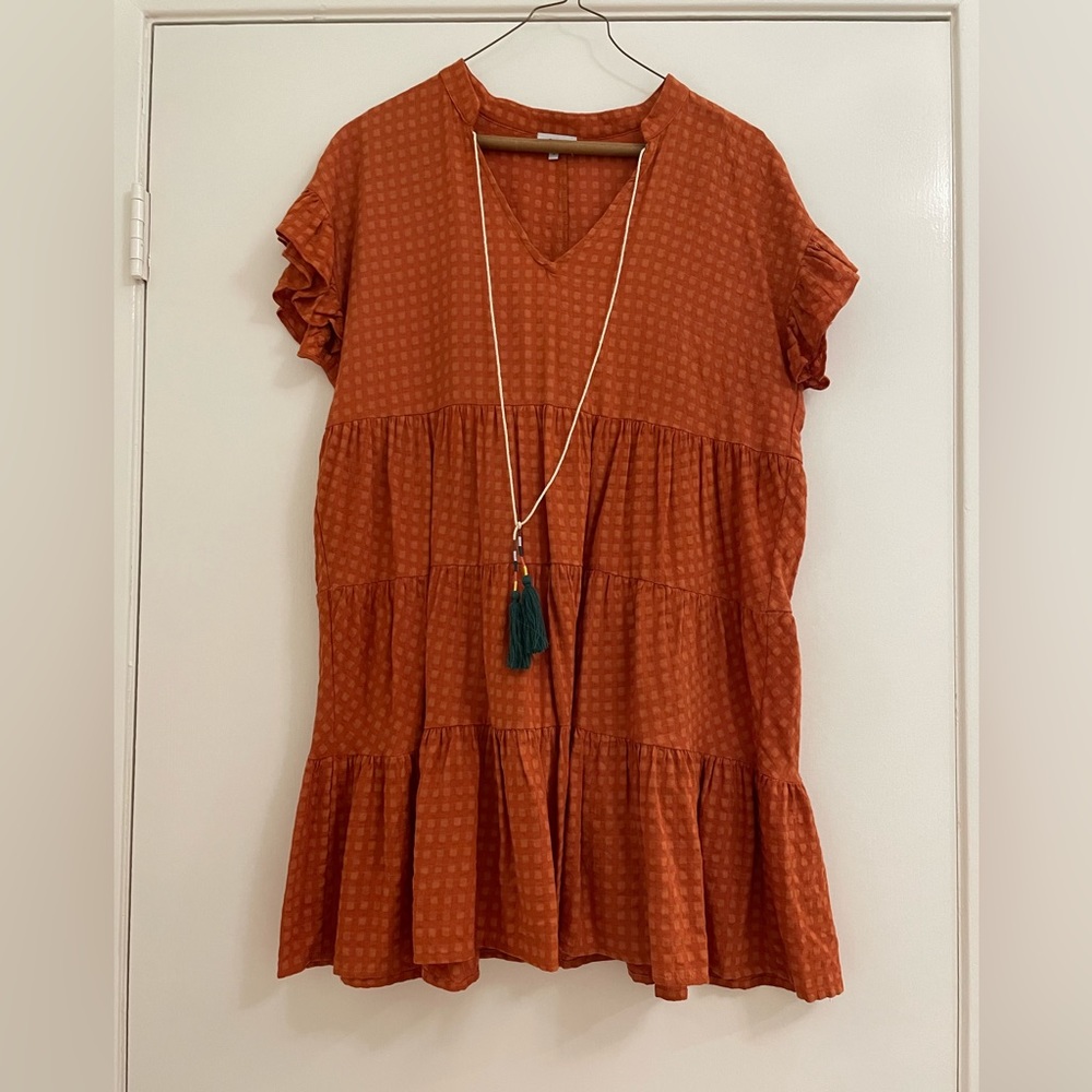 Burnt orange tunic style dress